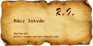 Rácz István névjegykártya
